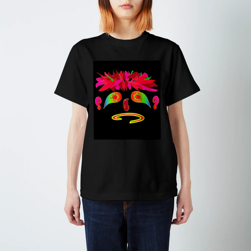 HirockDesignJapanのLeaf Face Art2 Regular Fit T-Shirt