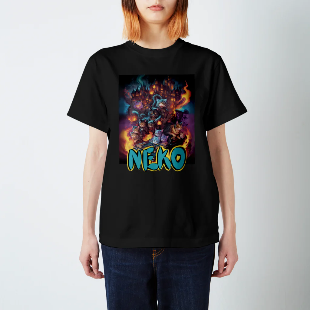 NEKOMETALの炎のドライブ猫ちゃん Regular Fit T-Shirt