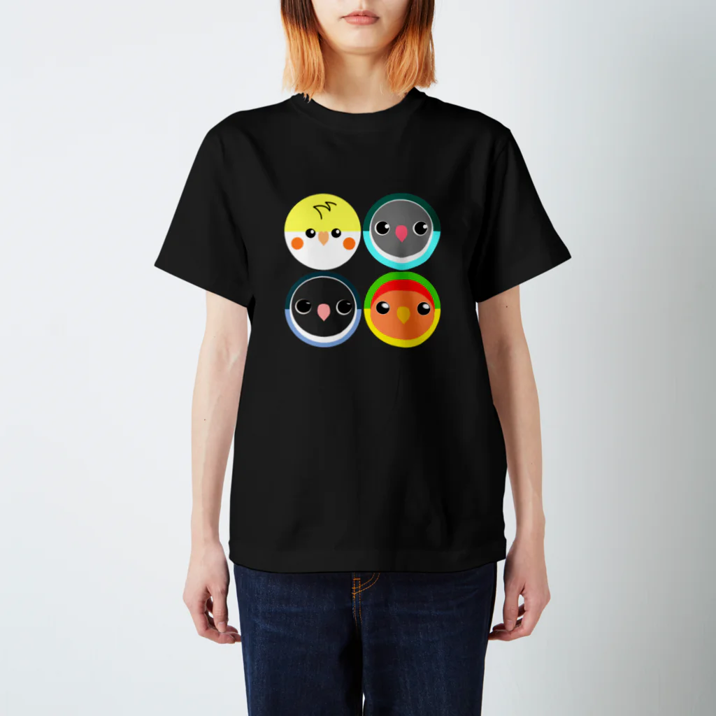 ことりや＊ぼたんのインコ４強 スタンダードTシャツ