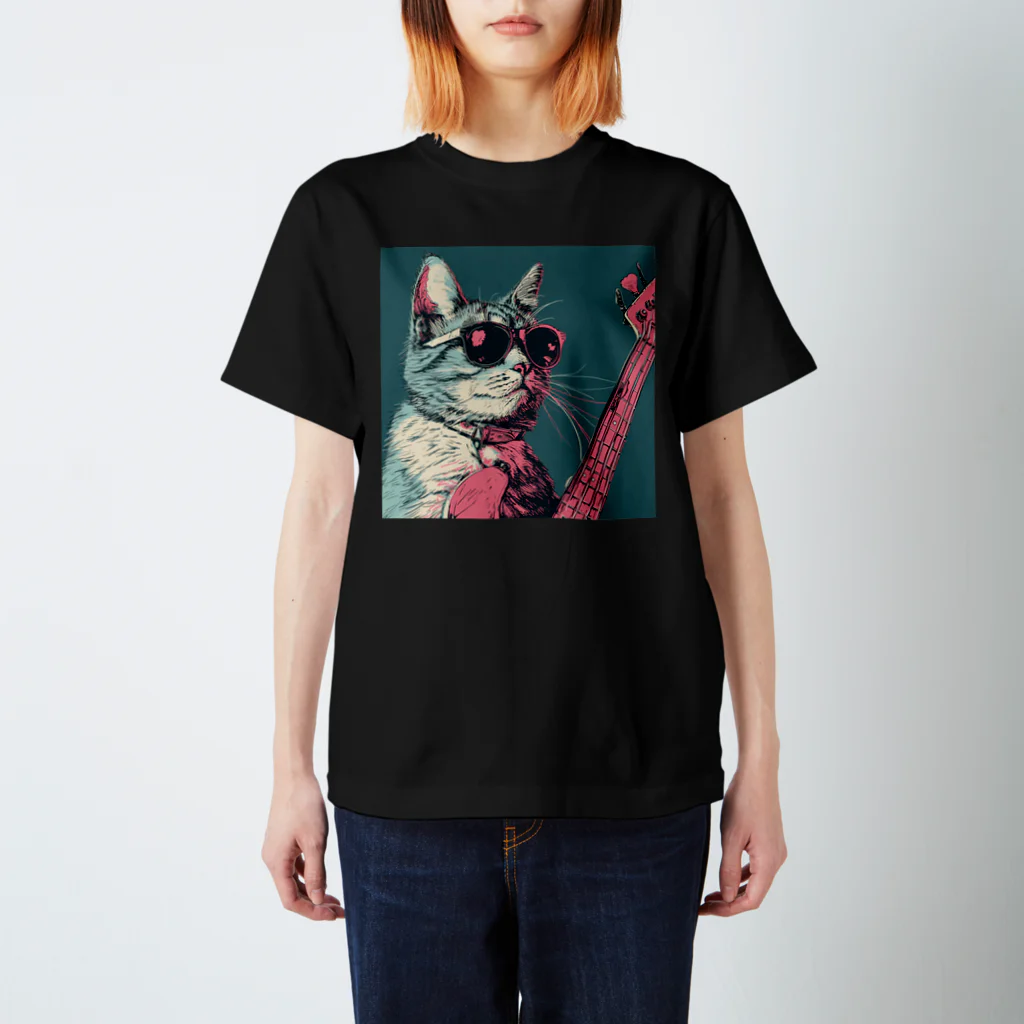 Feelin Shades Studioのメロディック・ムーズ・キャット スタンダードTシャツ