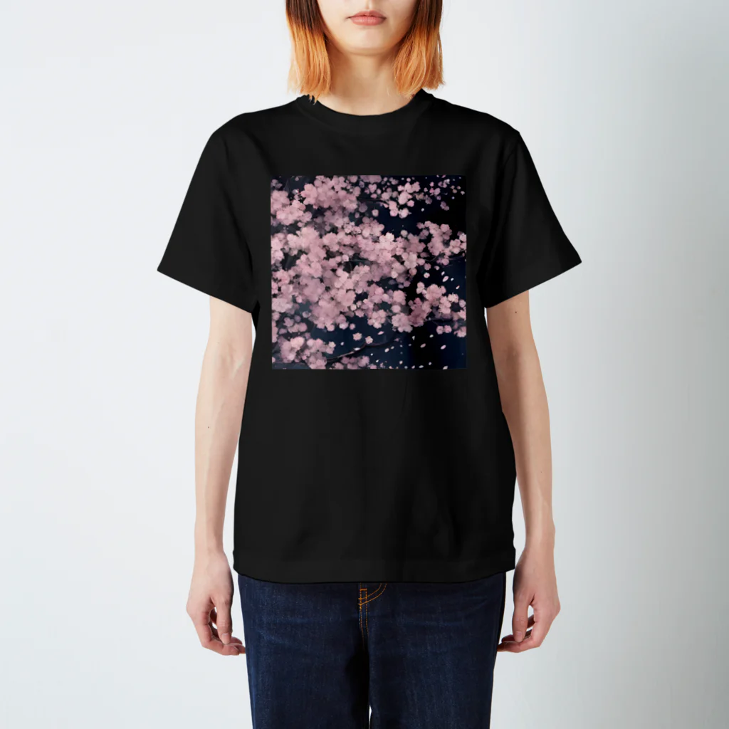 ほっと一息の夜桜 スタンダードTシャツ