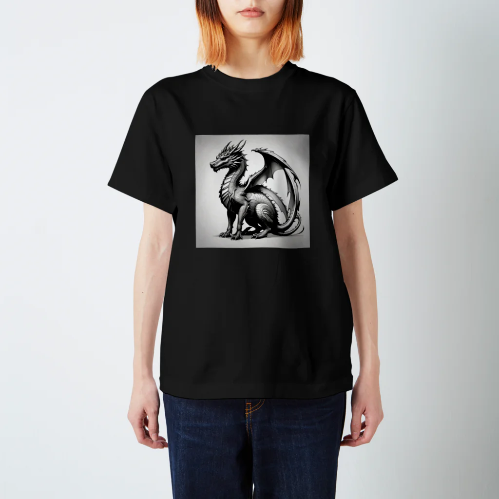 cotaro_worksのドラゴン　鉛筆画23 Regular Fit T-Shirt