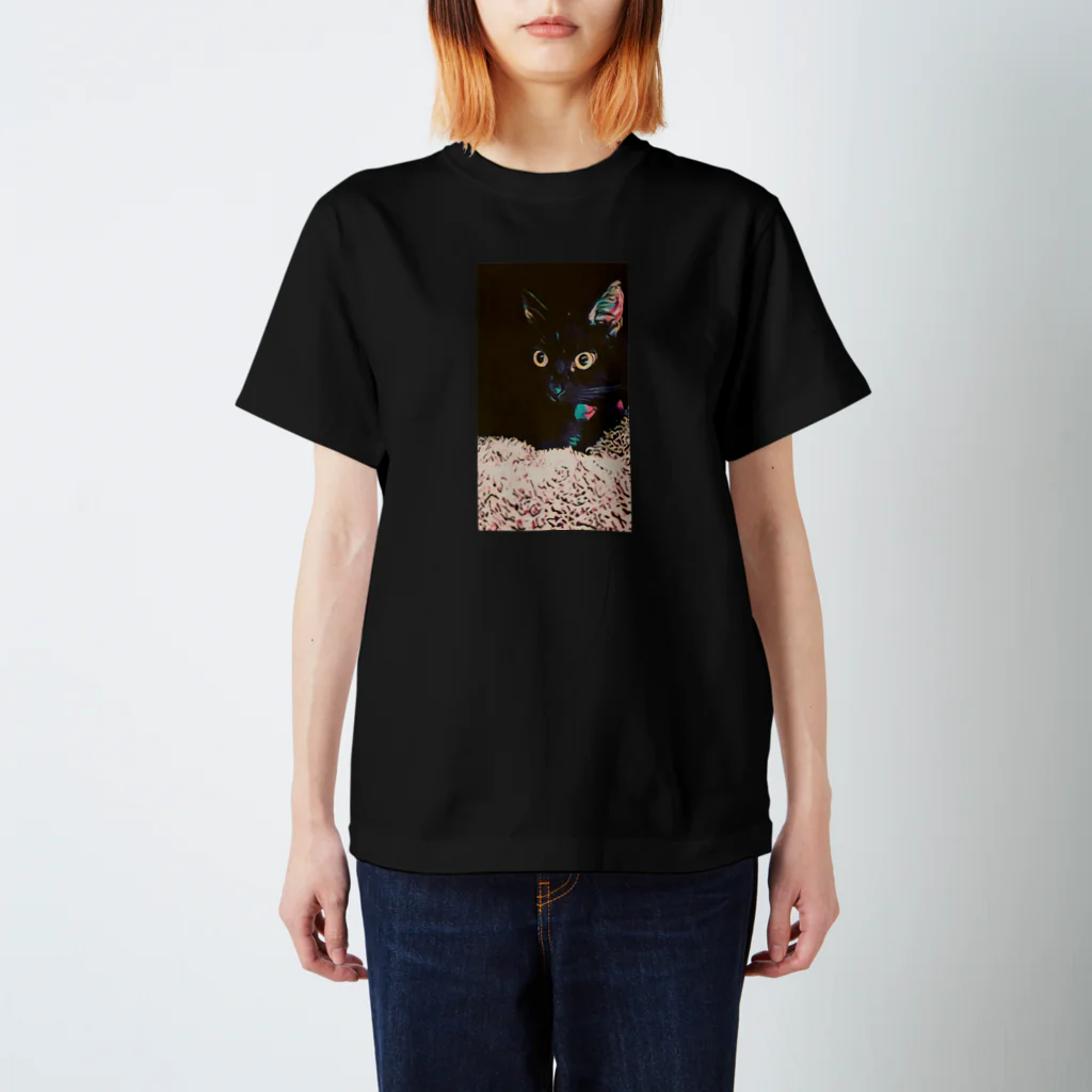 猫ねこネコ堂　SUZURI店のNoir　1 Regular Fit T-Shirt