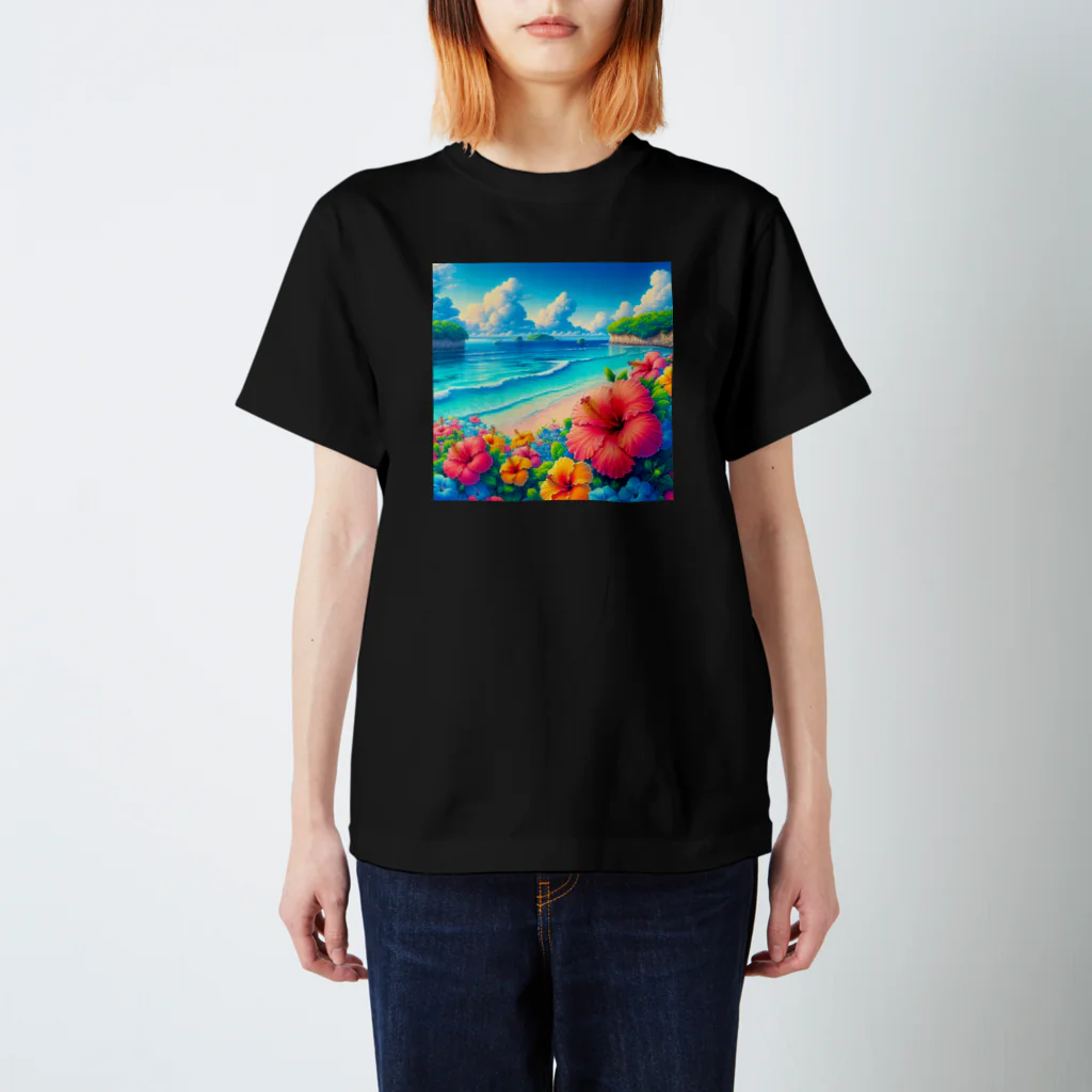 日本の風景 COOL JAPANの日本の風景:沖縄の海でゆんたく、Japanese scenery: Relaxing on the sea in Okinawa Regular Fit T-Shirt