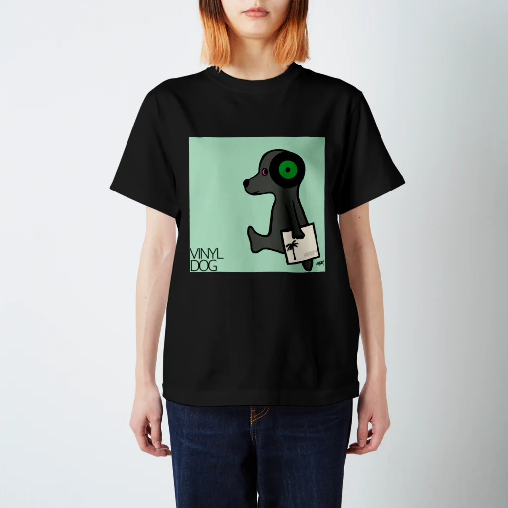 Posagodardy  ポサゴダルディのVinyl Dog Green ear スタンダードTシャツ