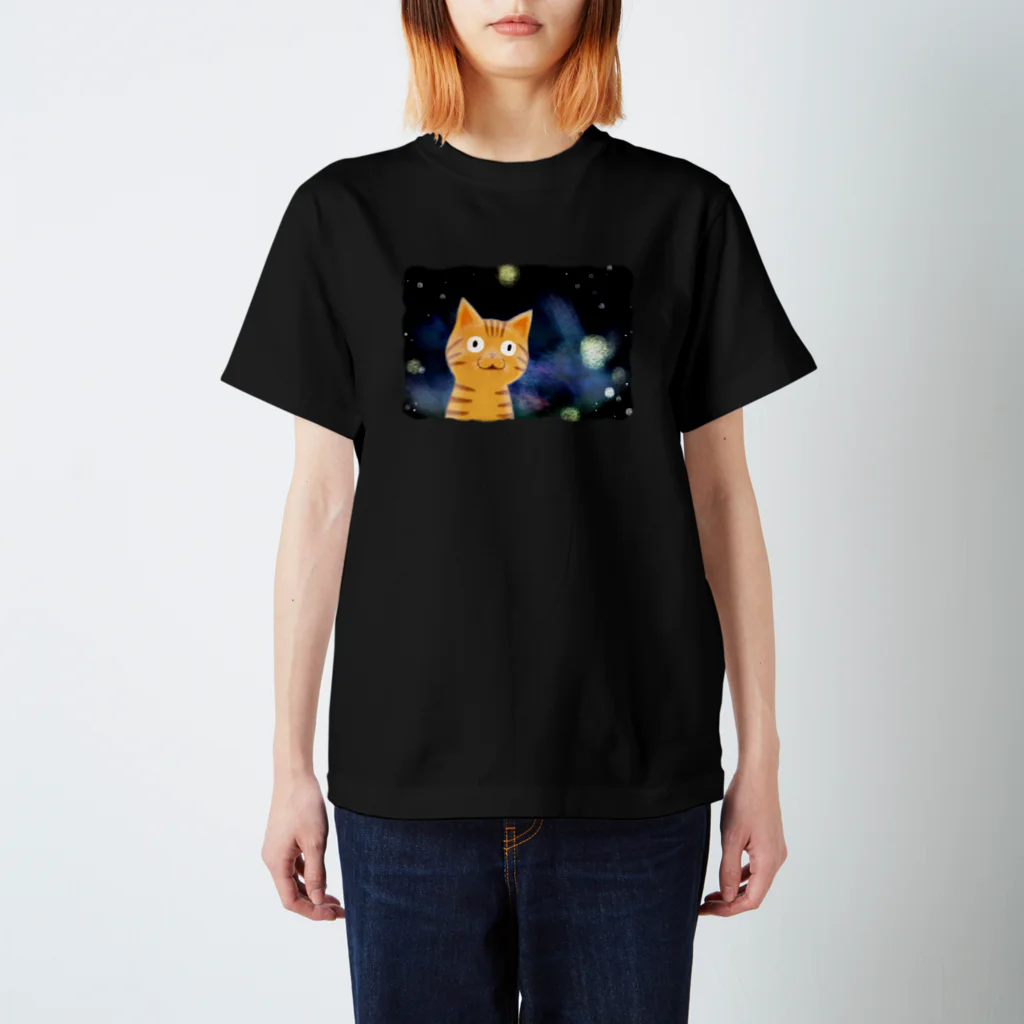 猫屋/shopnekonoko/ねこやの宇宙猫 スタンダードTシャツ