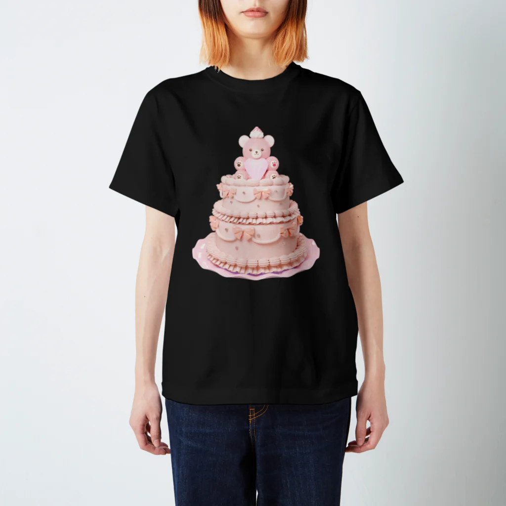 moom's shopのcake bear pink Regular Fit T-Shirt