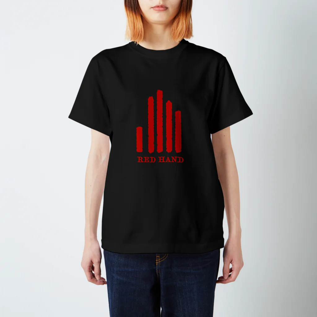 yada, yada, yada...のREDHANDロゴ（文字あり） スタンダードTシャツ