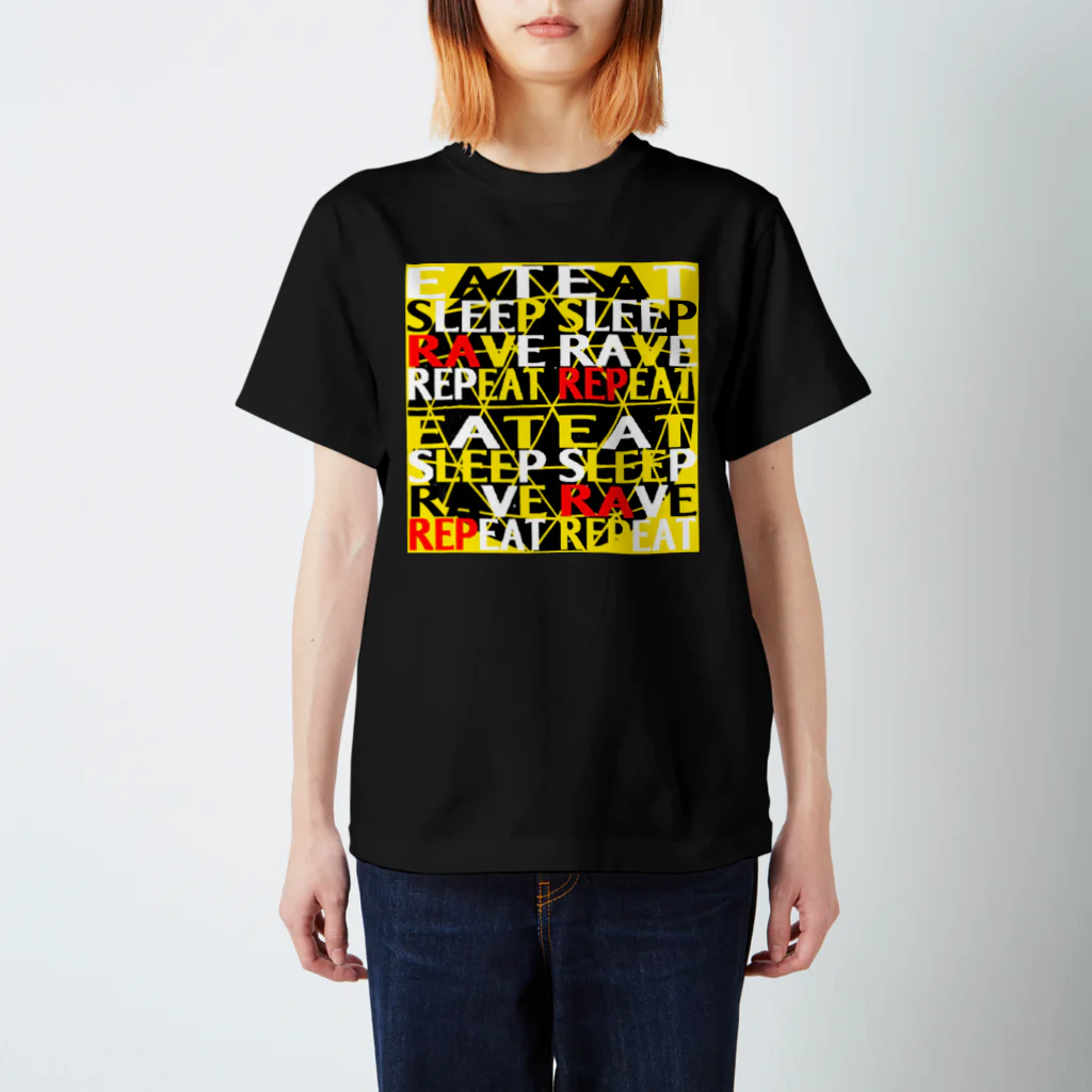 EARTH　ODYSSEYのEAT SLEEP RAVE REPEAT スタンダードTシャツ