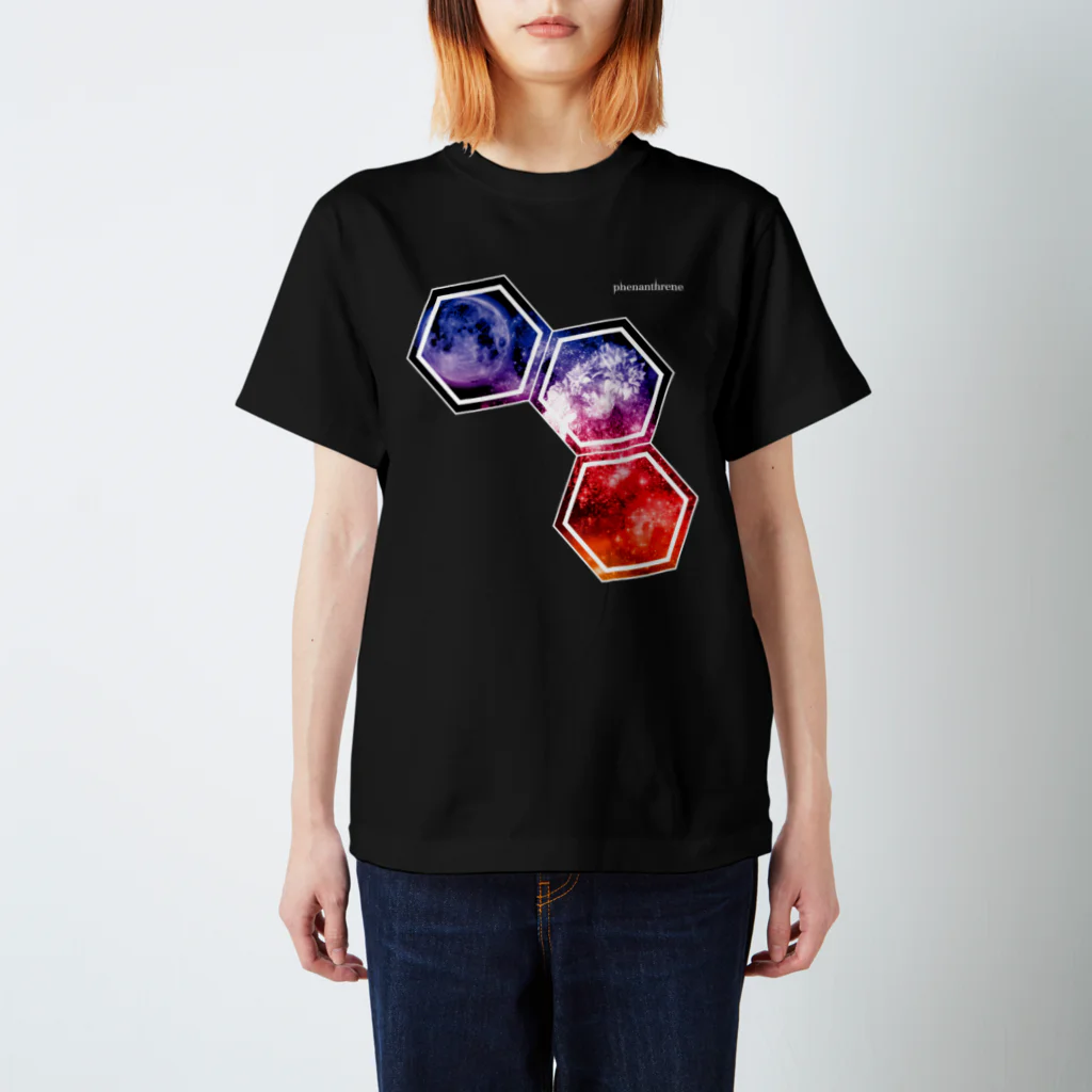 ✡✡✡phenanthrene(フェナントレン)SUZURI SHOP✡✡✡の宇宙ダリア スタンダードTシャツ