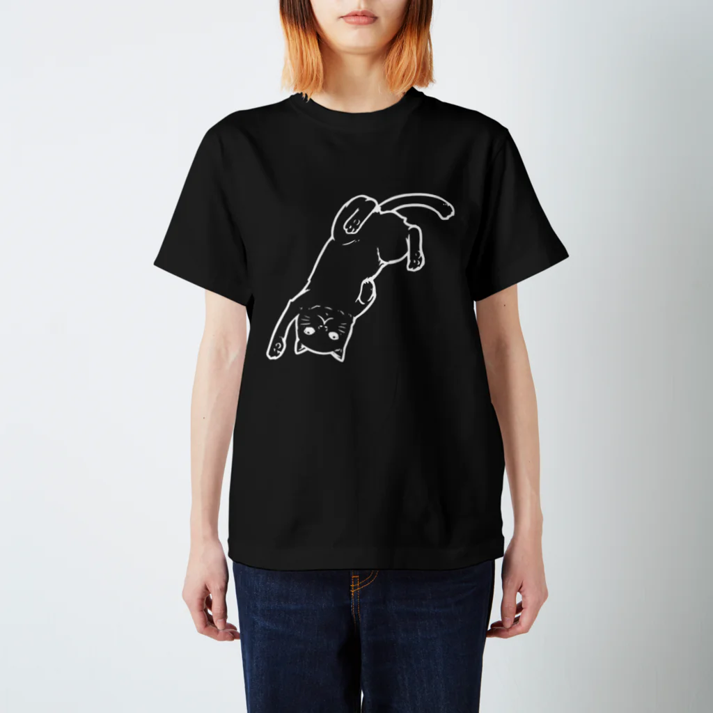 水道橋ですらのさかさ猫（しろぶち） スタンダードTシャツ