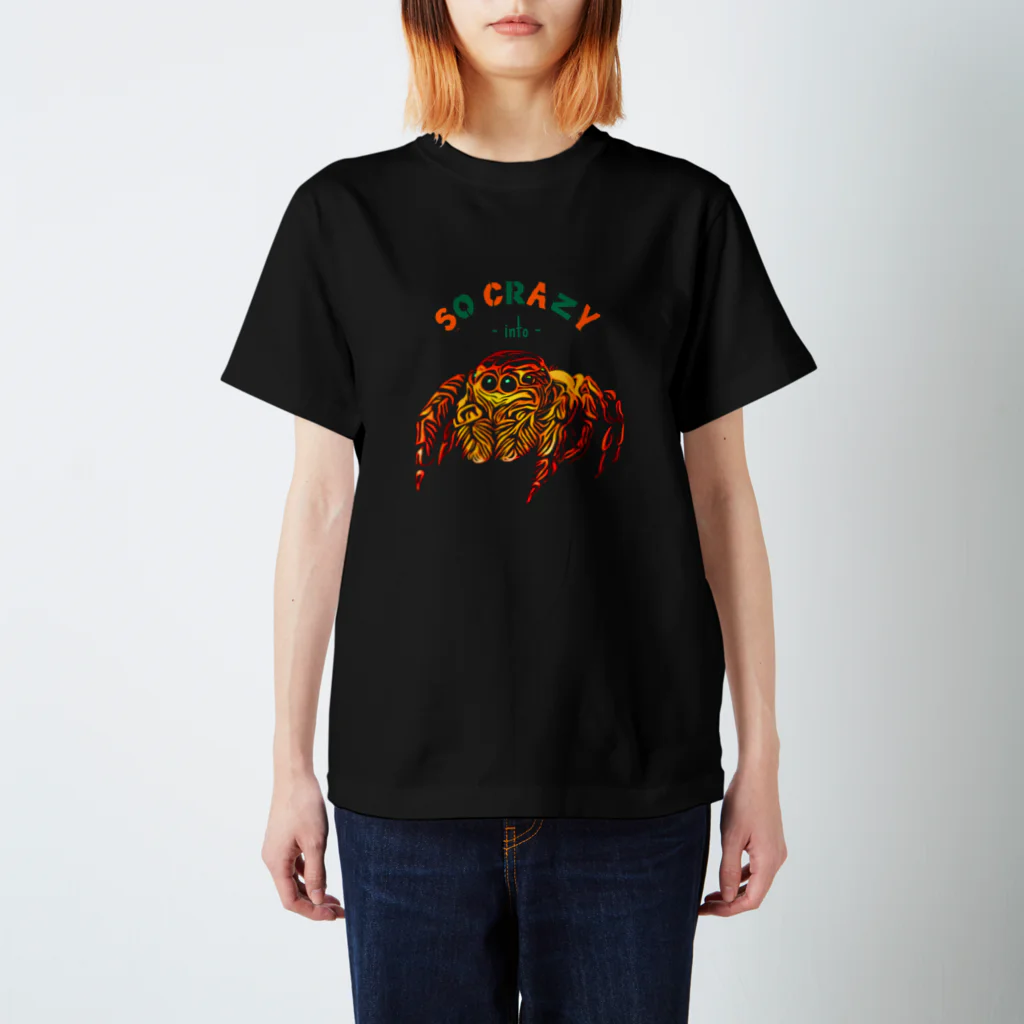 アラカ＠写真のJumping Spider 1_pop_black  티셔츠