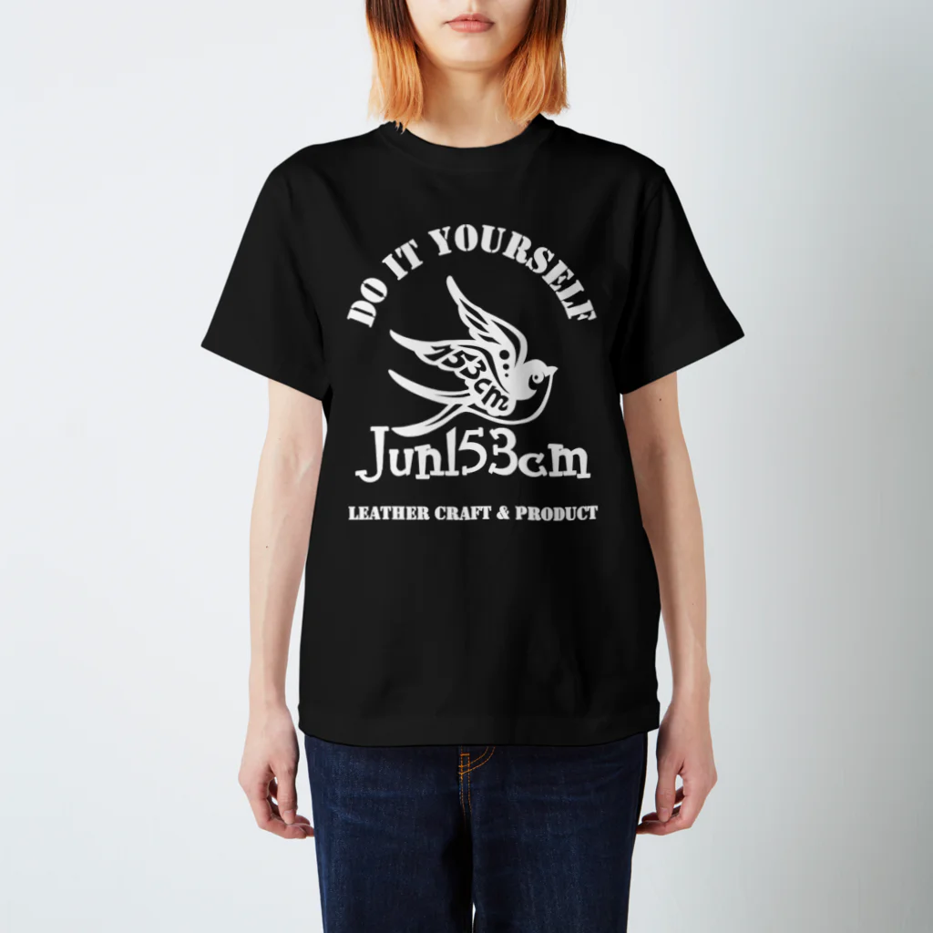 Jun153cmのJun153cm ツバメパーカー 白プリント スタンダードTシャツ