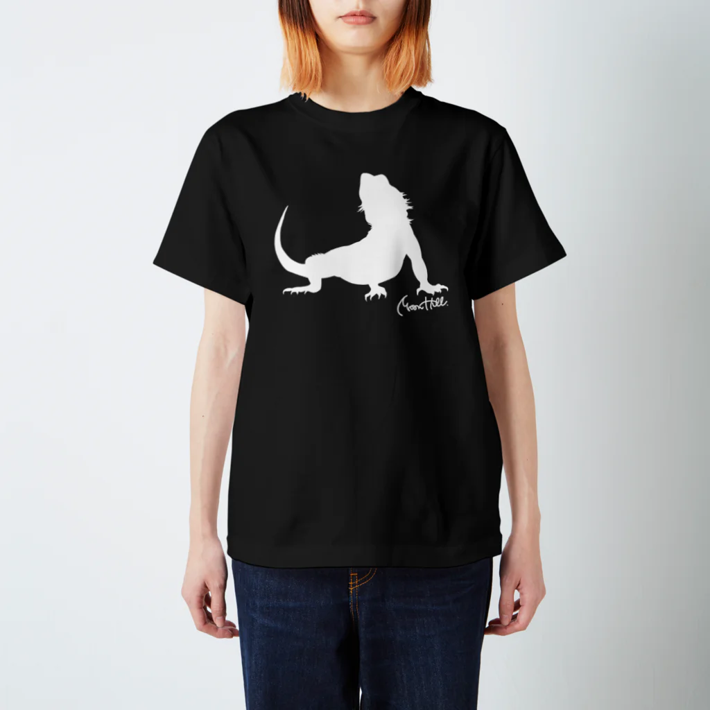 Moonhill.のフトアゴヒゲトカゲの影ー白ー Regular Fit T-Shirt