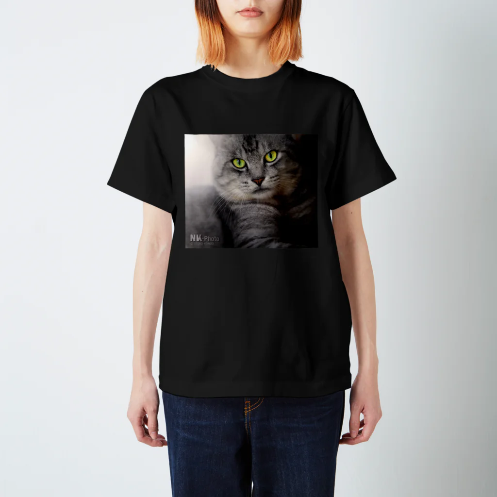 NK−Photoのイケメン猫　銀 スタンダードTシャツ