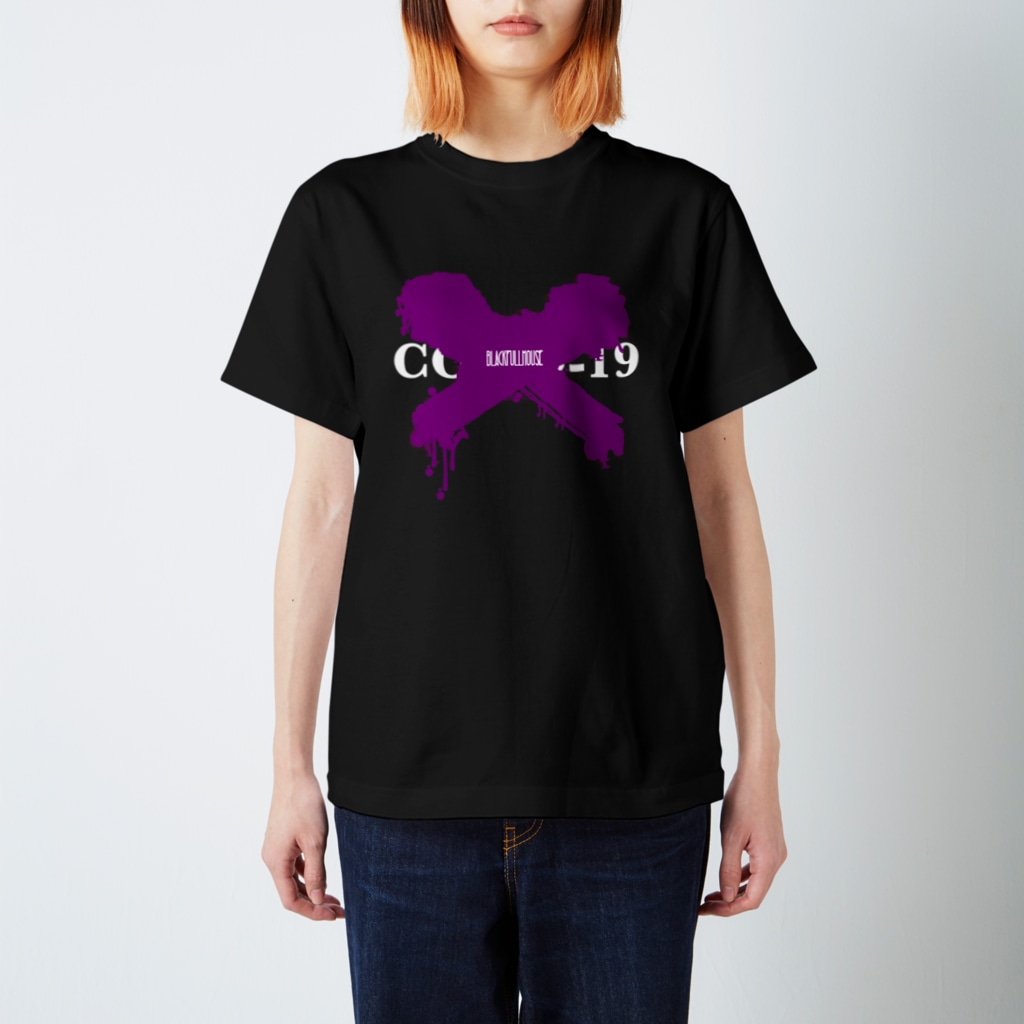 blackfullhouseのanti COVID-19 purple Regular Fit T-Shirt