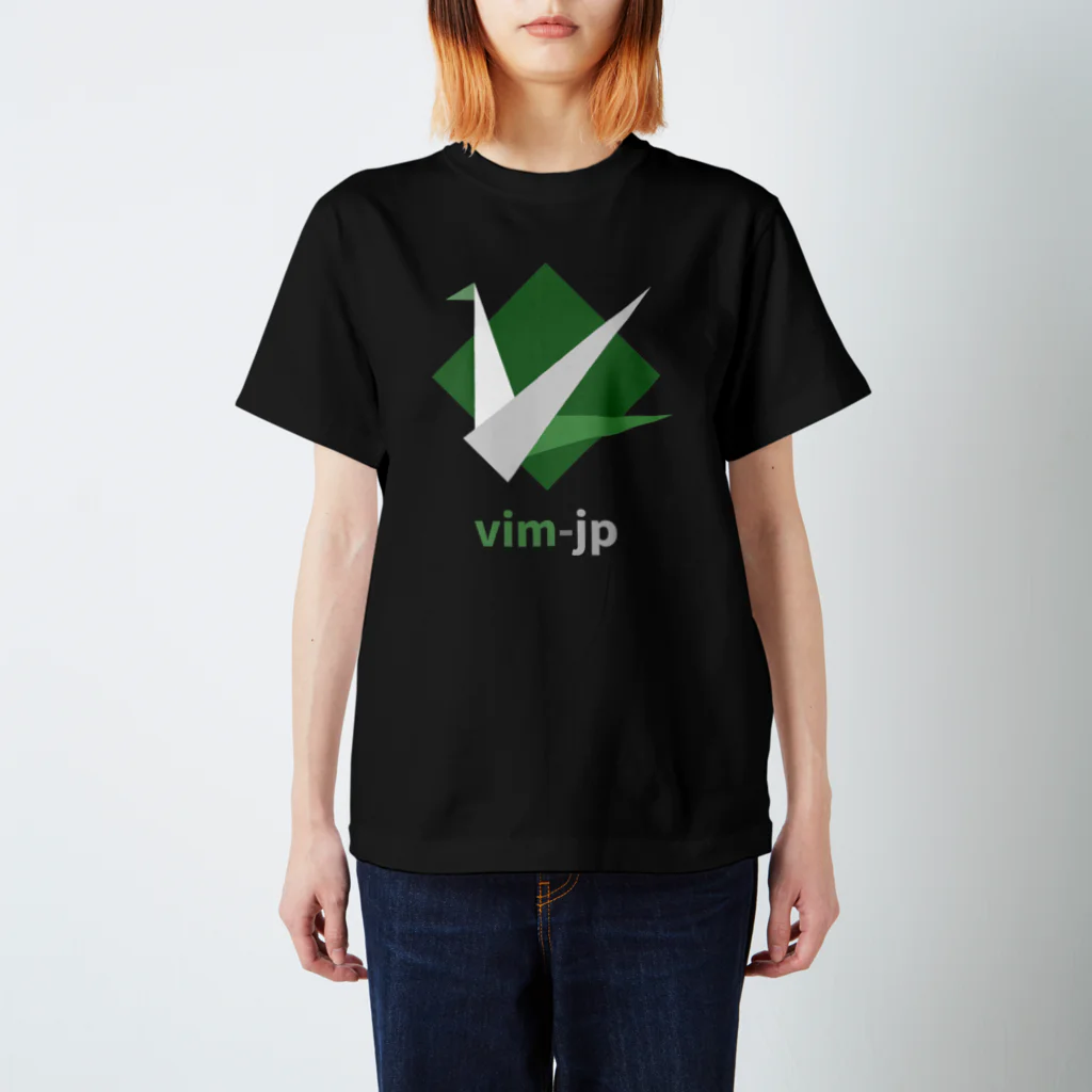 yuki-ycinoのvim-jp アイコン（黒背景・文字下） Regular Fit T-Shirt