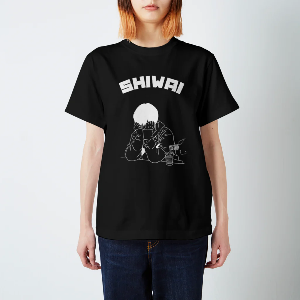 男装Mixバー Secret GardenのSHIWAIロゴTシャツ(白ver) Regular Fit T-Shirt