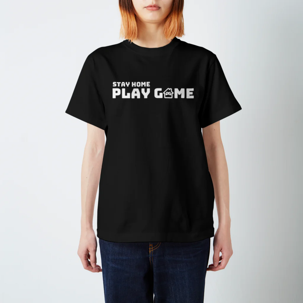 ウェルプレイドショップの黒 #STAYHOME_PLAYGAME Regular Fit T-Shirt