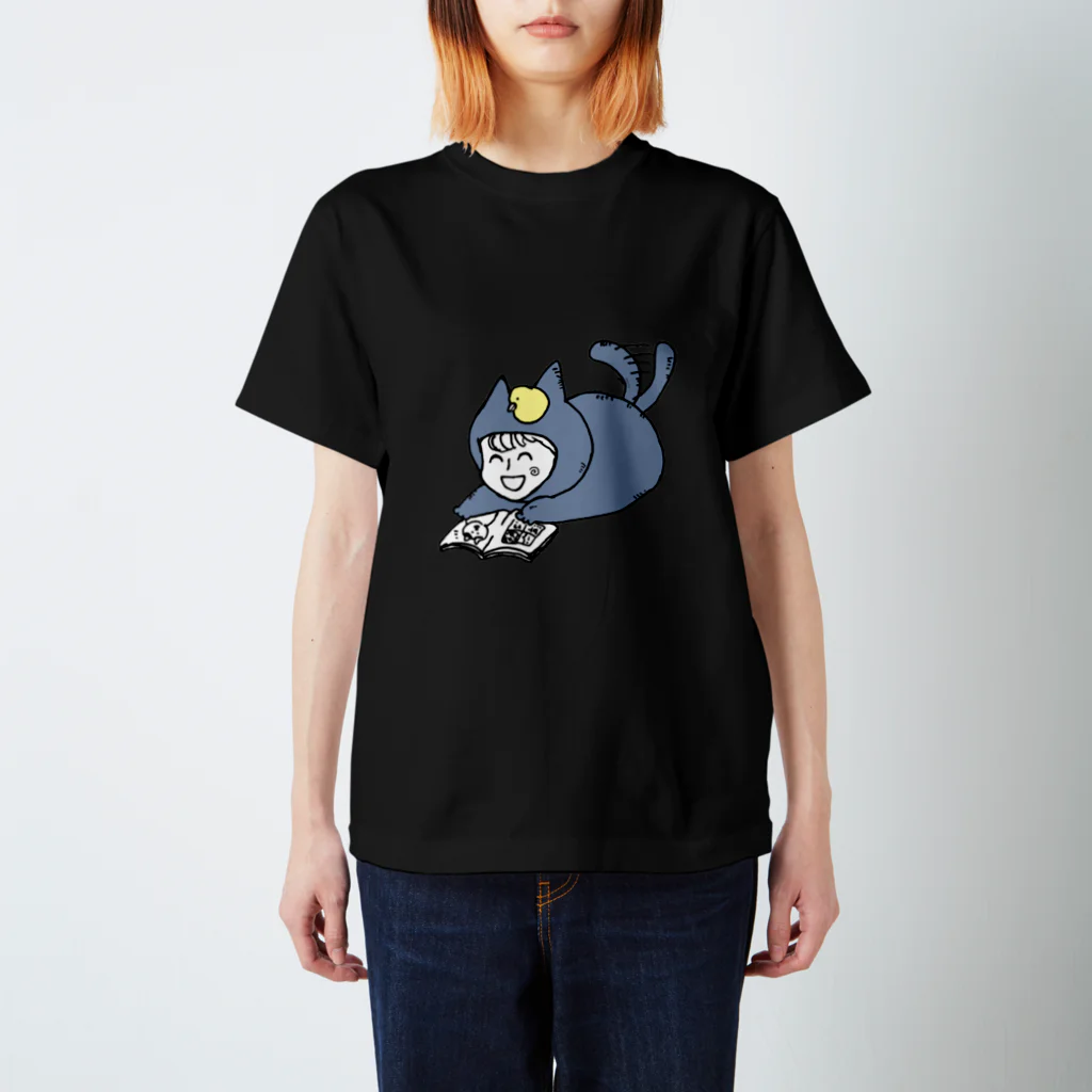 ほっかむねこ屋（アトリエほっかむ）の少年.png　読書編 スタンダードTシャツ