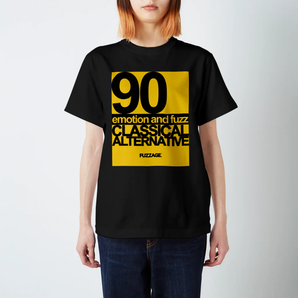 FUZZAGE™ (ファズエイジ)のFUZZAGE No.8 Classical Alternative Rock (Black/Yellow) Regular Fit T-Shirt