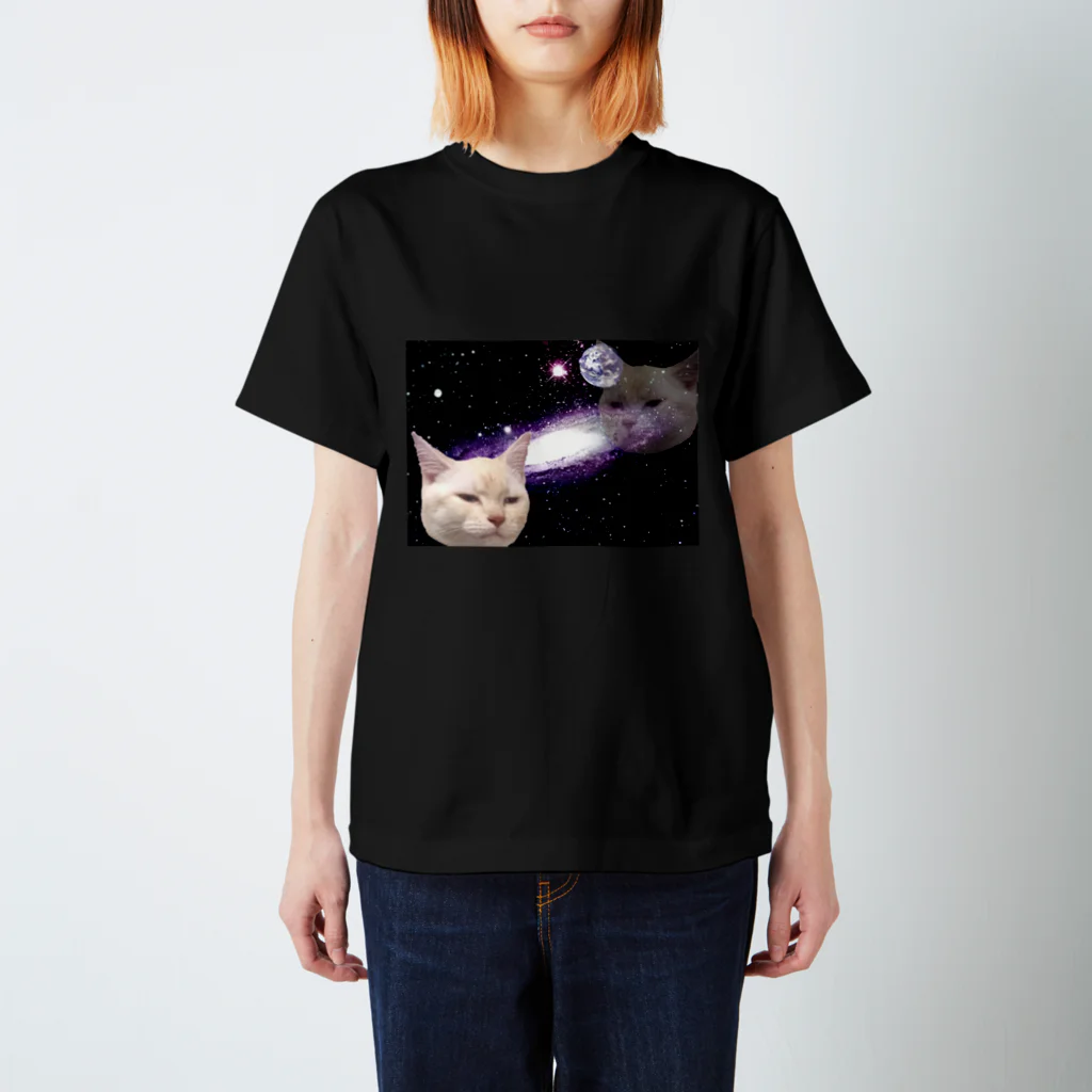 のうかんでんじはくらぶのダークサイド宇宙ねこ スタンダードTシャツ