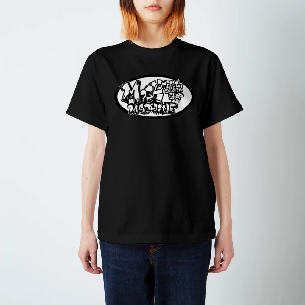 SHONANDAIPUNXのMOSHMACHINE ショップロゴ / 囲み黒対応(ホワイトプリント) Regular Fit T-Shirt