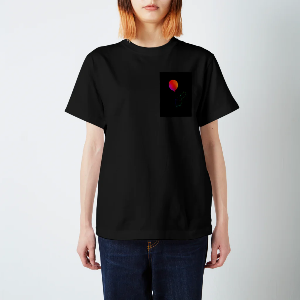あきかぜのまんじゅうさぎのスクラッチアート Regular Fit T-Shirt