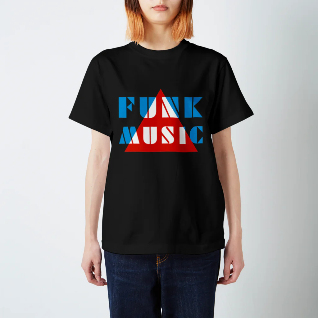 SANKAKU DESIGN STOREの赤青/青赤 とんがり FUNKMUSIC。 A Regular Fit T-Shirt