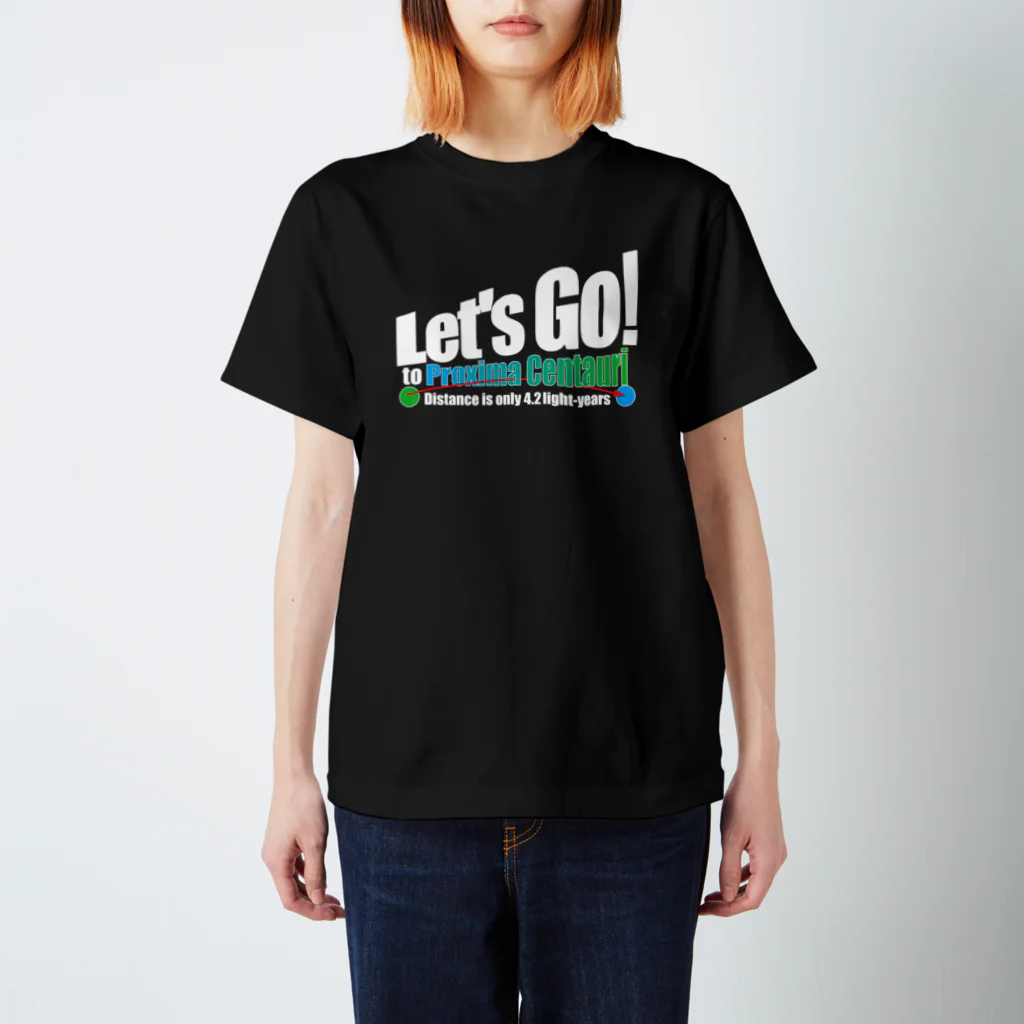 ACTIVE-HOMINGのLet's Go! to Proxima Centauri Tシャツ濃い色地用 Regular Fit T-Shirt