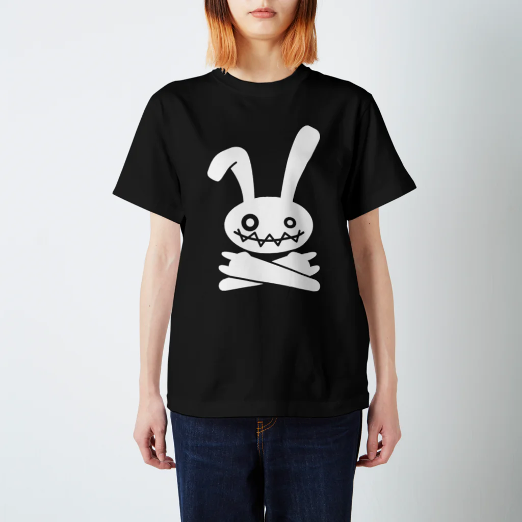 前田創作工房のHEAVY METAL BUNNY（ホワイトプリント） Regular Fit T-Shirt