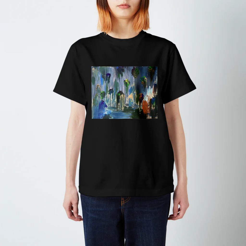 りつ、わたなべのじゆうちょう。の絵画 「 流れ落ちる塊 」 Regular Fit T-Shirt