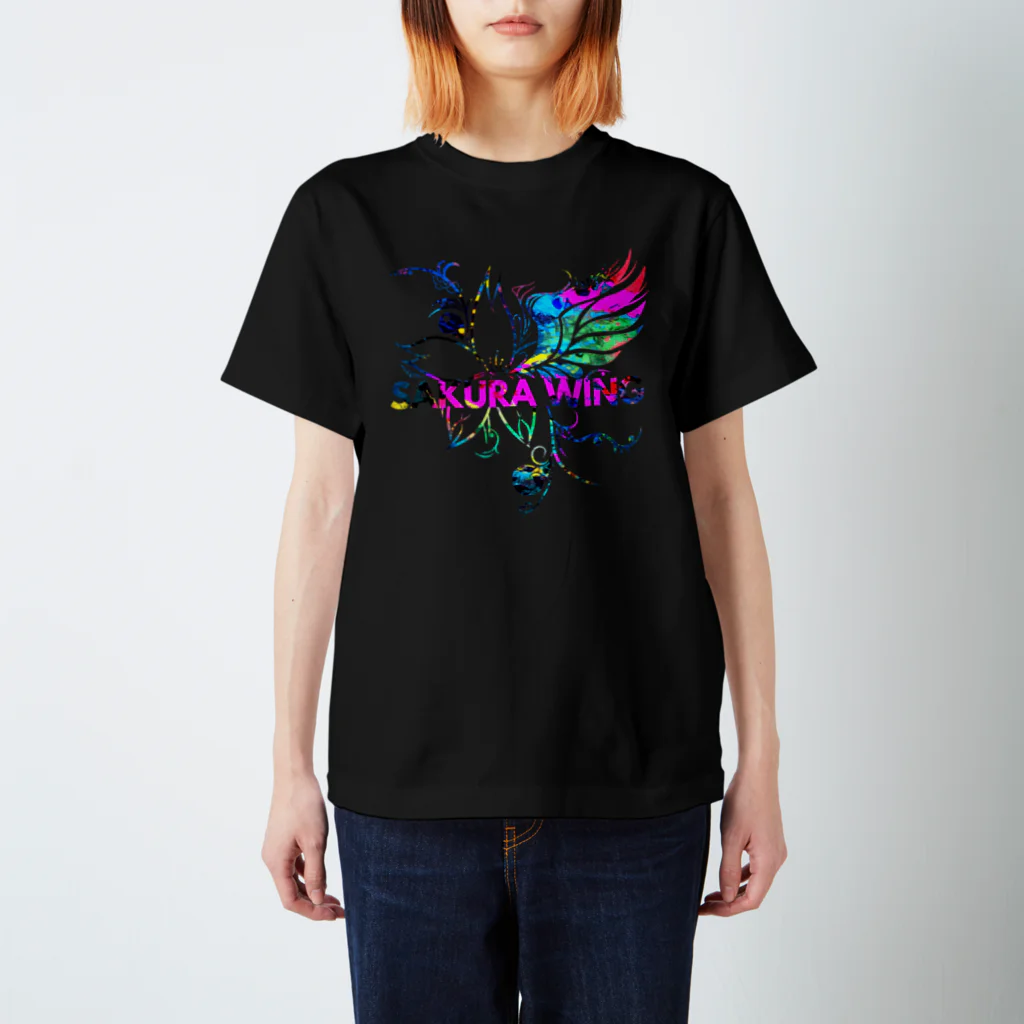 SAKURA WING LLC.のSAKURA WINGロゴ カラフル スタンダードTシャツ