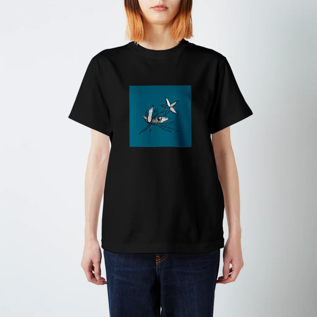 しゅーほーのおみせのflower eye _blue スタンダードTシャツ