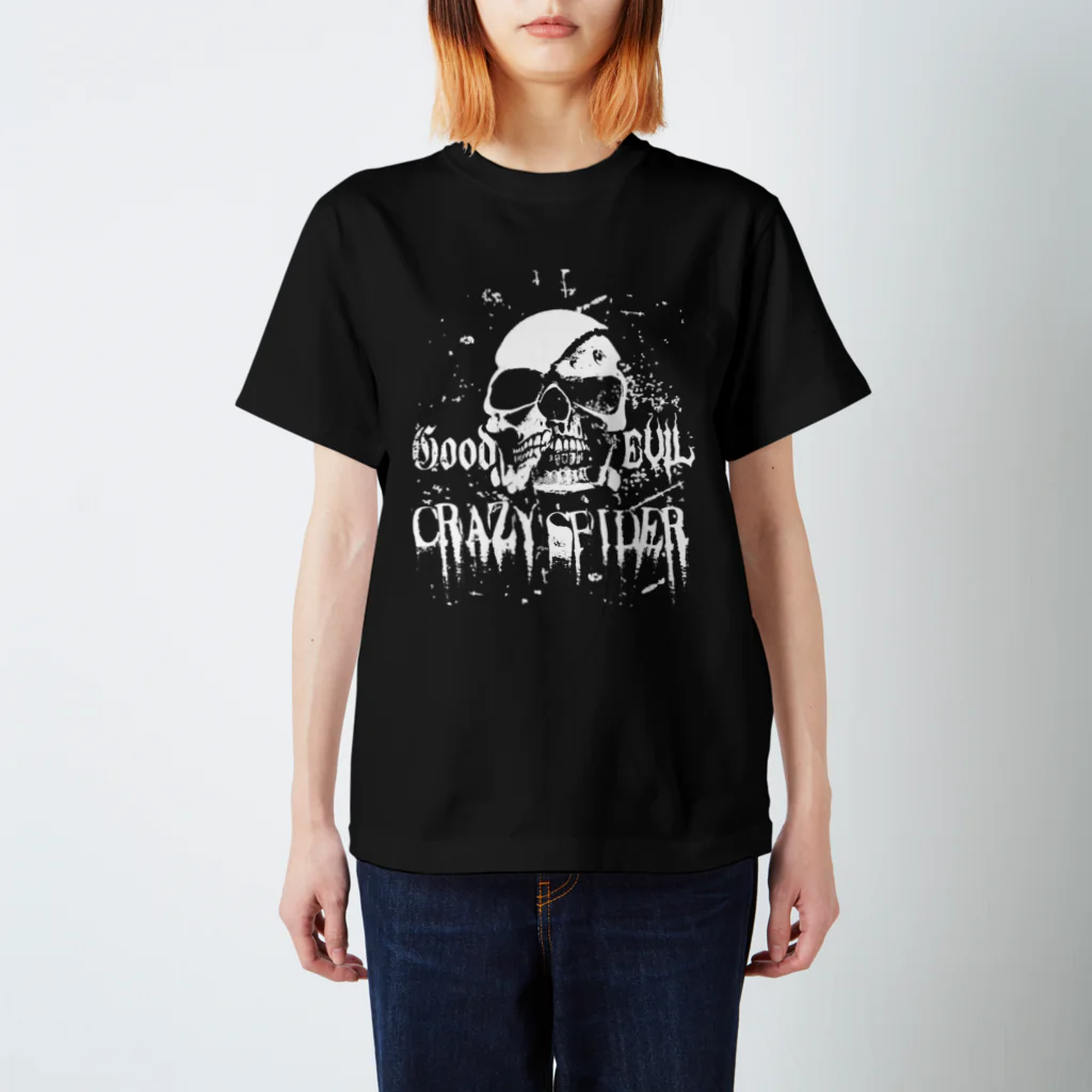美品】SKULLSHIT ブラックTシャツ スカルデザイン メンズXL