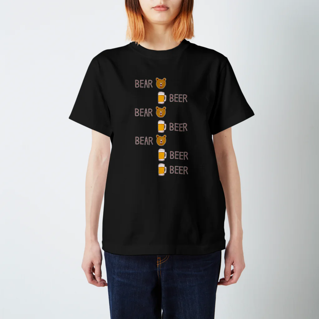NIKORASU GOのビールデザインTシャツ「ベアビアベアビアベアビアビア」（Tシャツ・パーカー・グッズ・ETC） 티셔츠