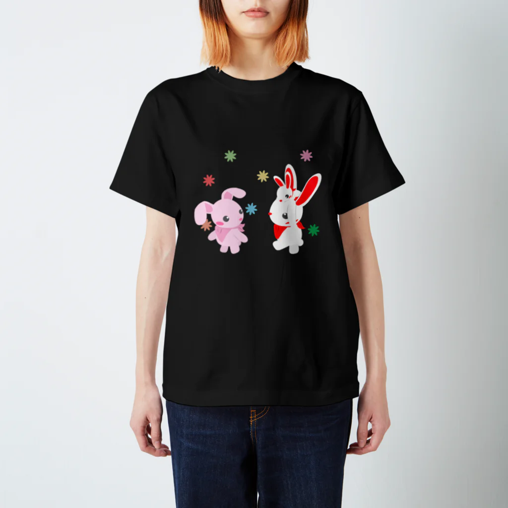 YQUALのうさぎの家族 スタンダードTシャツ