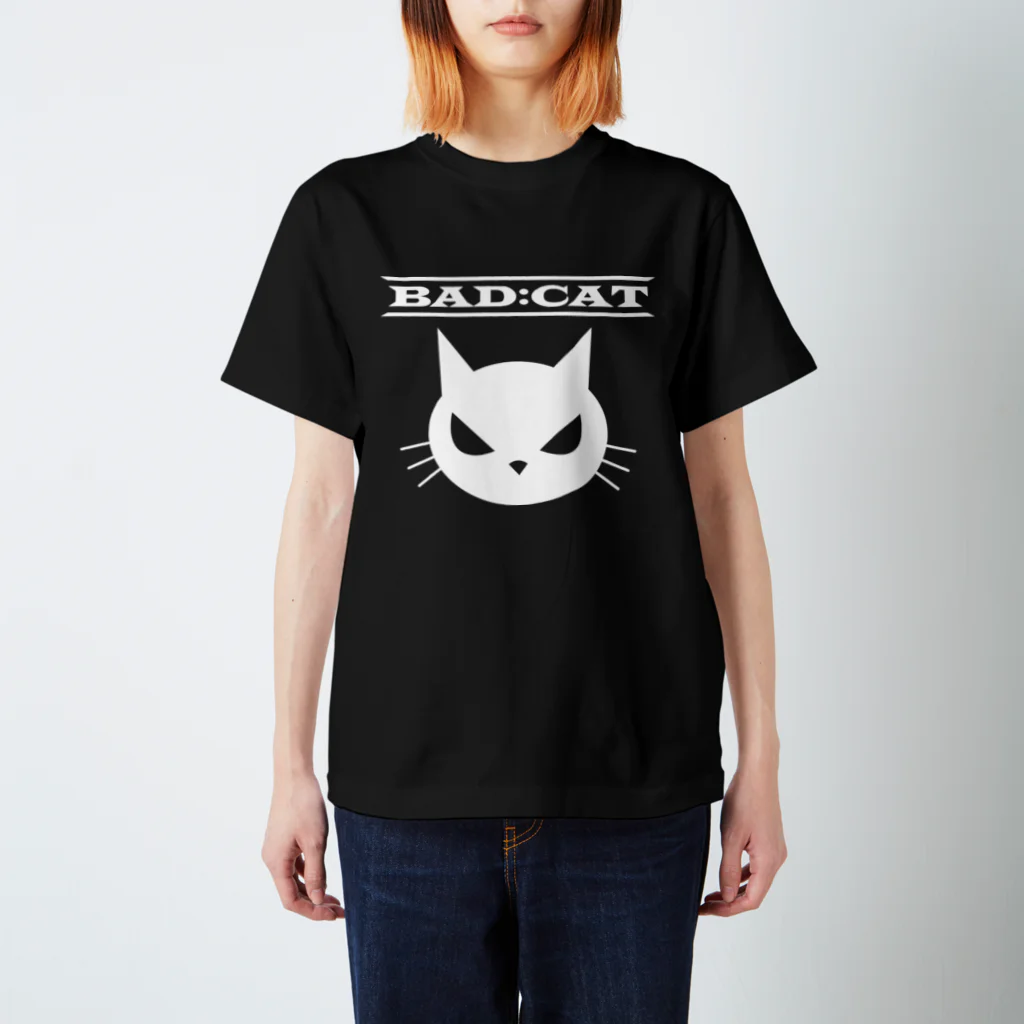 ゴロニャーのダサT屋さんの反抗期の猫シリーズ BAD CAT スタンダードTシャツ