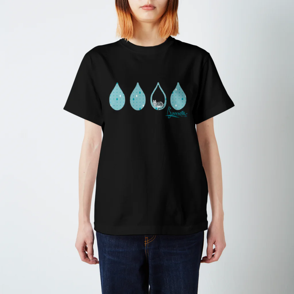 frmeowのTear Drop[LightBlue-American Shorthair] Regular Fit T-Shirt