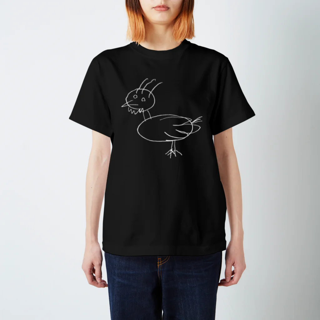 村中心療内科のながはなさんの描いた鳥(白) スタンダードTシャツ