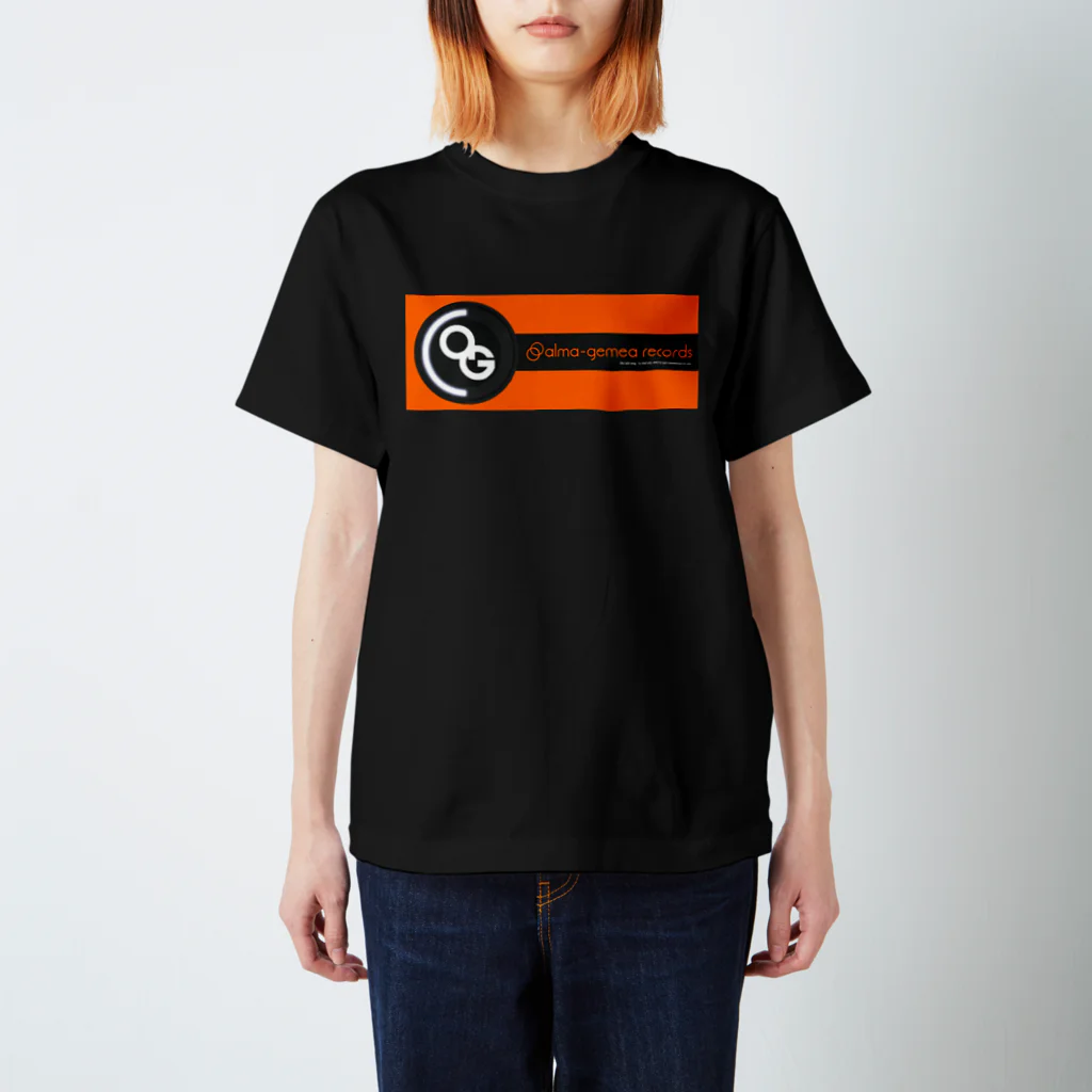 alma-gemeaのalma-gemea records (orange-black) スタンダードTシャツ