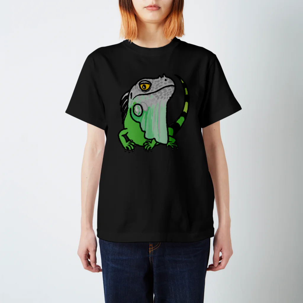 Funny Reptile Artののほほんイグアナ スタンダードTシャツ