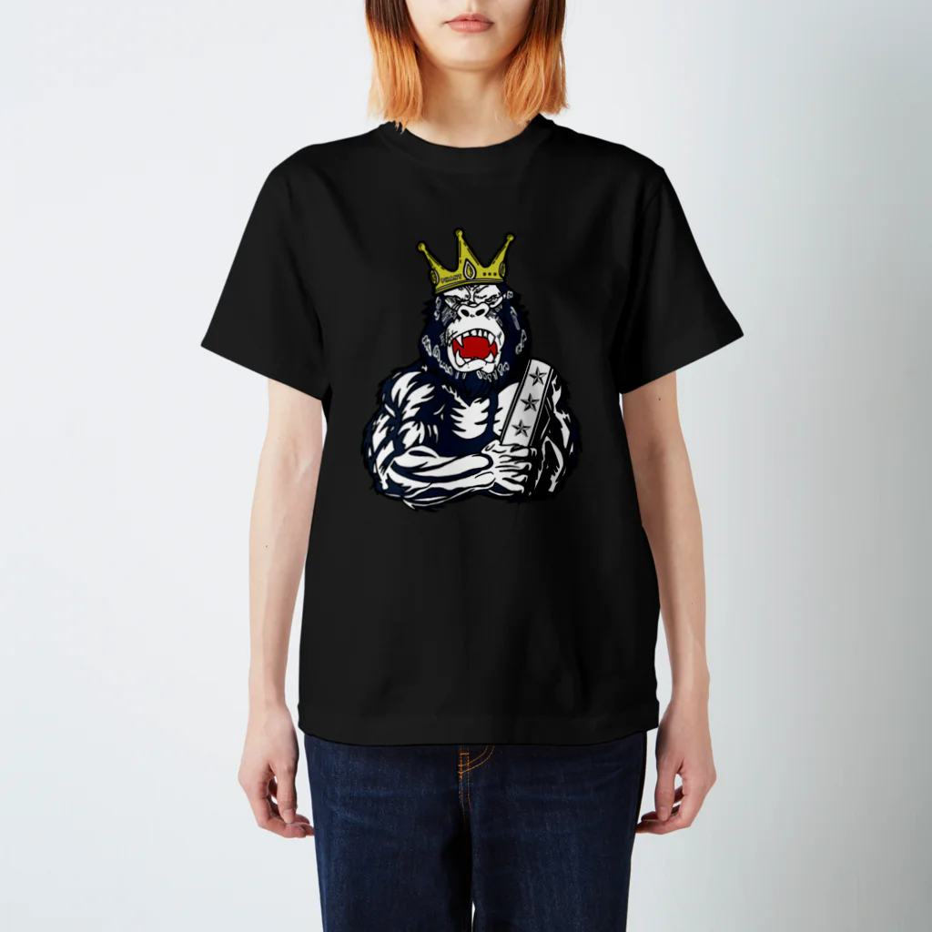 PHANT-ﾌｧﾝﾄ-のゴリラ/白字 Regular Fit T-Shirt