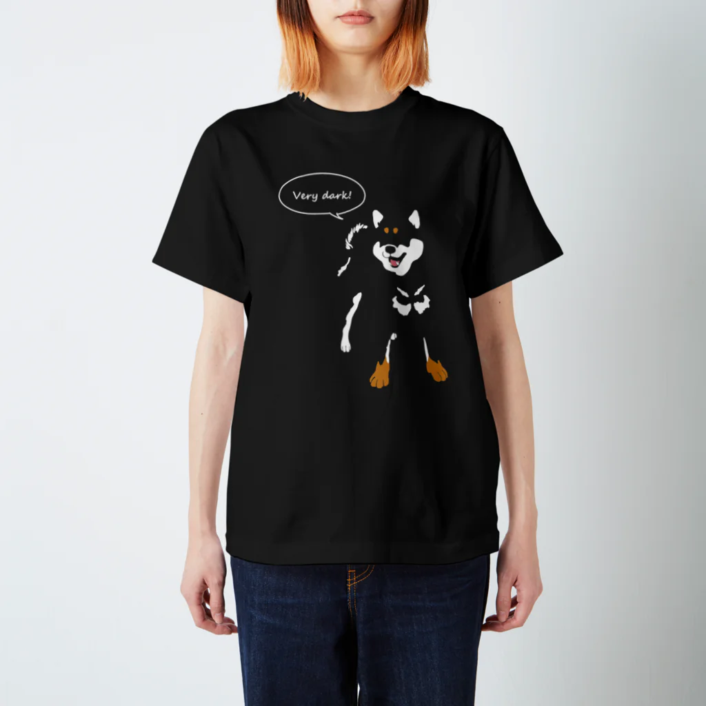 One Shibaの暗闇の黒柴 スタンダードTシャツ