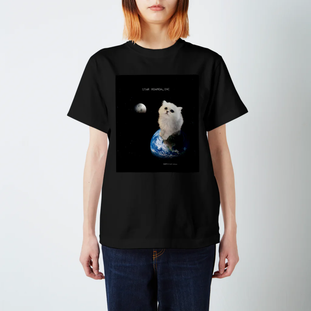 STAR MOAMOA,inc.の宇宙猫モアモアTシャツ スタンダードTシャツ