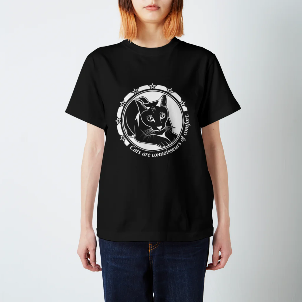 AnotherCreativeAreaのCats are connoisseurs of comfort.(White Ver.)) スタンダードTシャツ