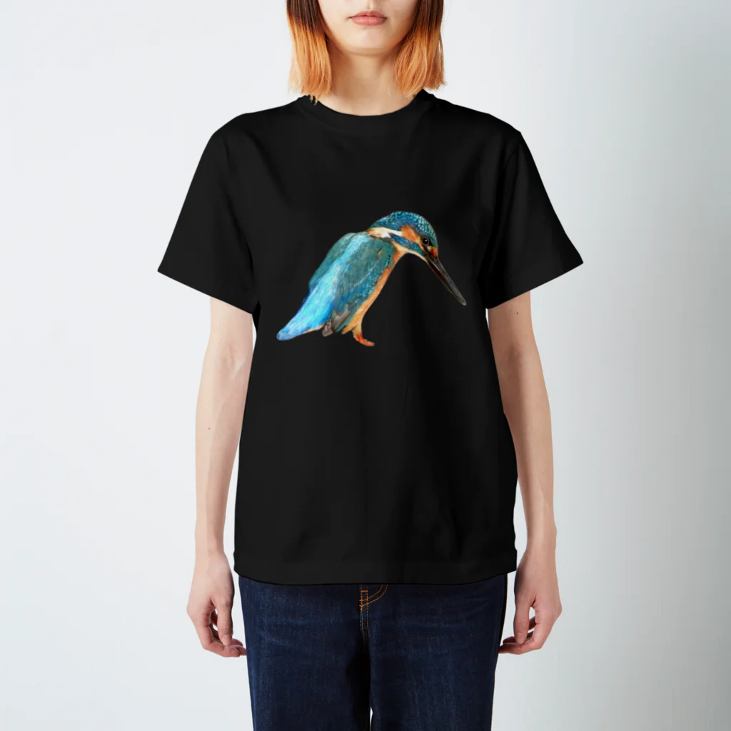 いきもの大好き！ほほえみフレンズのカワセミという名の「幸せの青い鳥」 スタンダードTシャツ