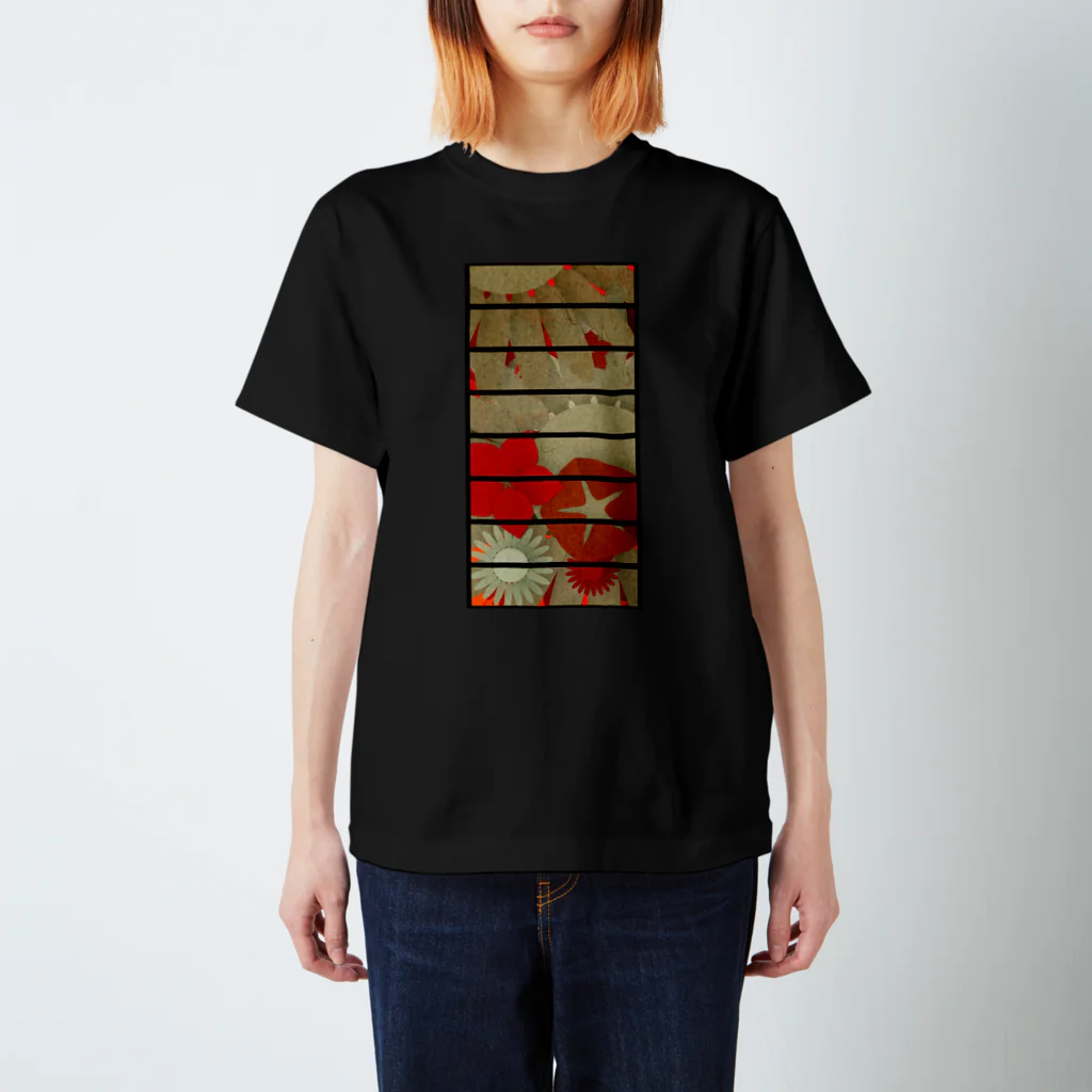 pianocurve Designのピアノフォルテフラワーズ No.3 渋めの茶 Regular Fit T-Shirt