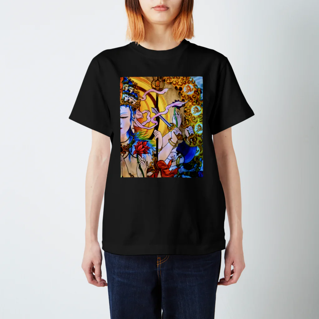 人体堂/jintaiアート工房の【仏画シリーズ】千手観音Tシャツ スタンダードTシャツ