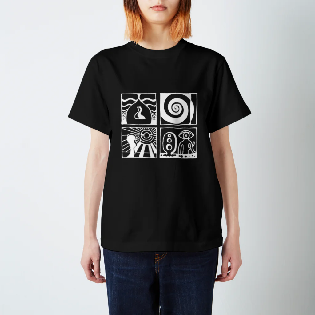太陽の眼の太陽の眼 文字絵(白/前面) Regular Fit T-Shirt